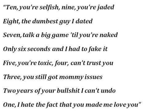 ten things i hate about you lyrics