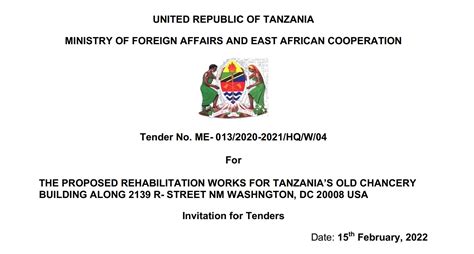 tenders in tanzania 2023