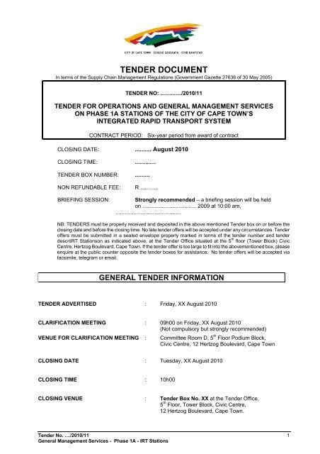 tenders online city of cape town
