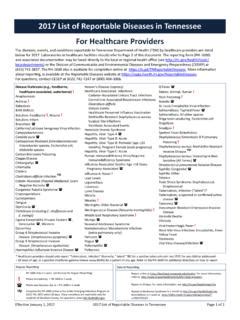 tennessee dept of health reportable diseases