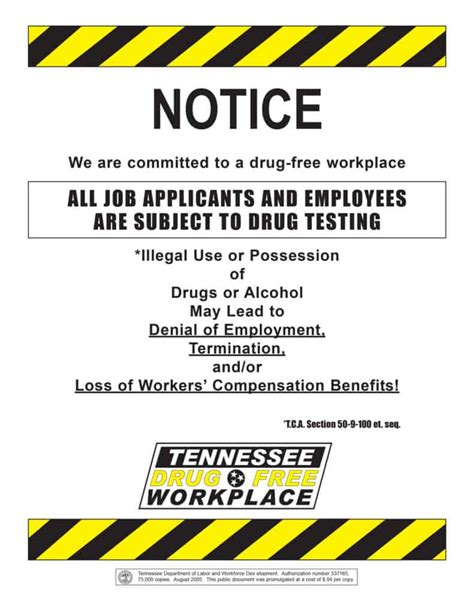 tennessee drug free workplace requirements