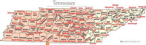 tennessee time zone map with cities