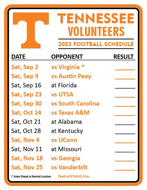 tennessee volunteers 2023 football schedule finishing strong