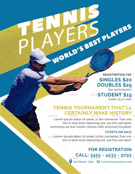 Tennis Flyer Templates Free & Premium Downloads