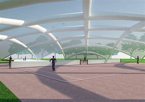 China Tennis Court Shade Structures Awnings Canopy for Indoor Tennis