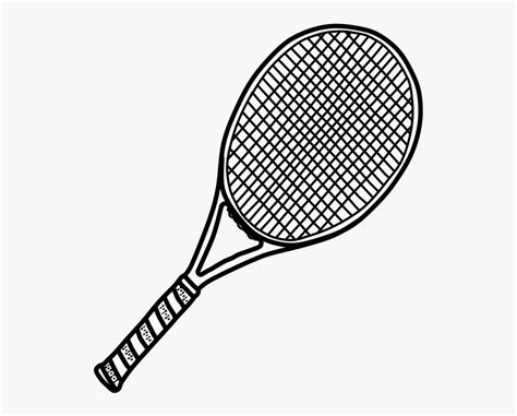 tennis racket black and white