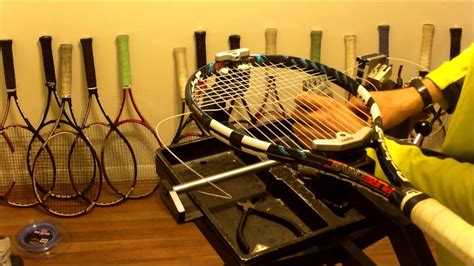 tennis racquets on stringing
