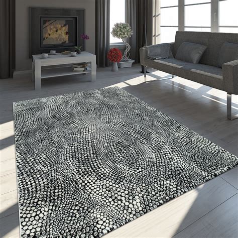designer teppich wohnzimmer modern kurzflorteppich meliert in versch