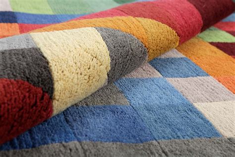 Pair of Bauhaus Geometric Carpets 1940s Design Market Geometric