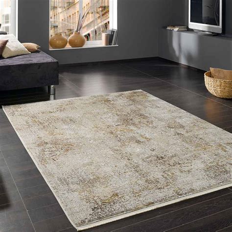 Teppich Kuhfell beige / gold 160 x 230 cm Patchwork Kurzflor TOKUL