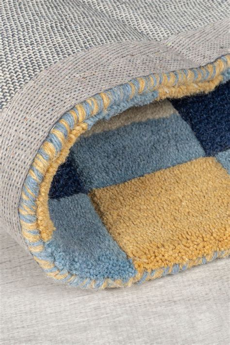 Teppich Kilim Mosaïek von Gan Blau/Gelb Made In Design