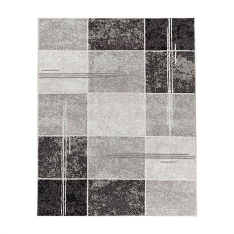 Designer Teppich Kariert Wohnzimmer Teppich Modern Trendig Meliert In