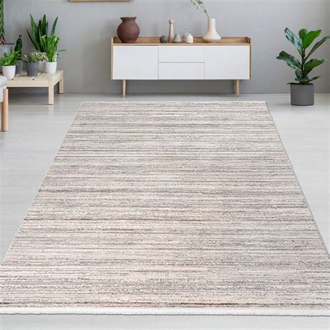 Teppich Wohnzimmer Modernes Skandi Cutout Muster Kurzflor Hell In Creme