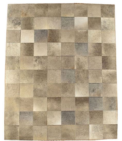 KUHFELL TEPPICH PATCHWORK SILBER GRAU 203 x 149 cm