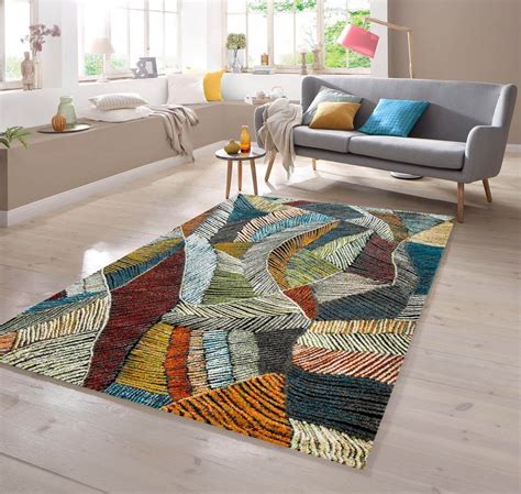 Designer Teppich Modern mit Konturenschnitt Karo Muster Grau Schwarz