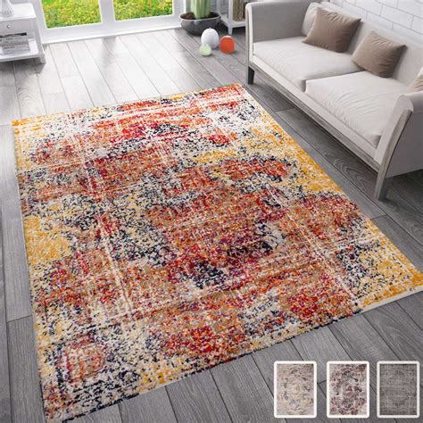 Moderner Vintage Look Teppich Orientalisch Meliert verschiedenen Farben