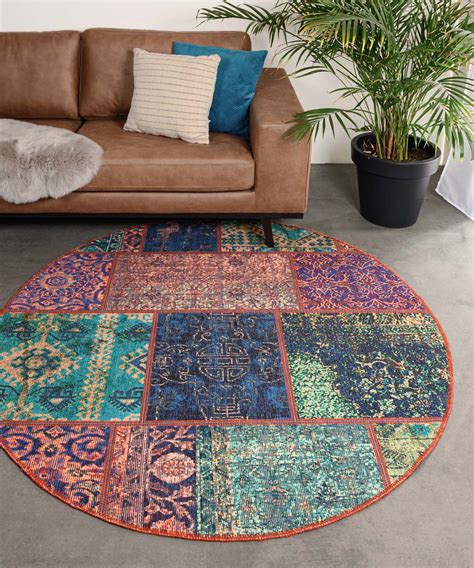 Teppich Patchwork 2 Größen Flickenteppich Vorleger Läufer Wohnzimmer