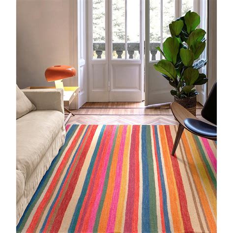 Wollteppich , 140 x 200 cm, bunt Maisons du Monde Rainbow rug, Rugs
