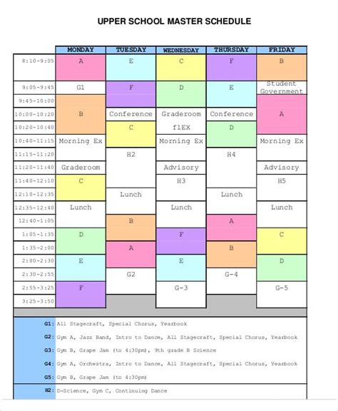 term master schedule