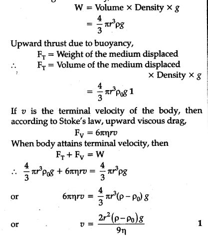 terminal velocity definition in physics class 11