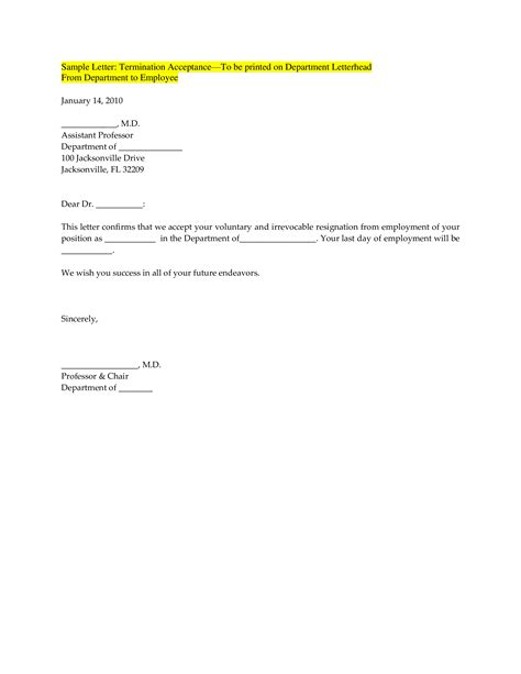 Employment Termination Letters 10+Free Word, PDF, Excel