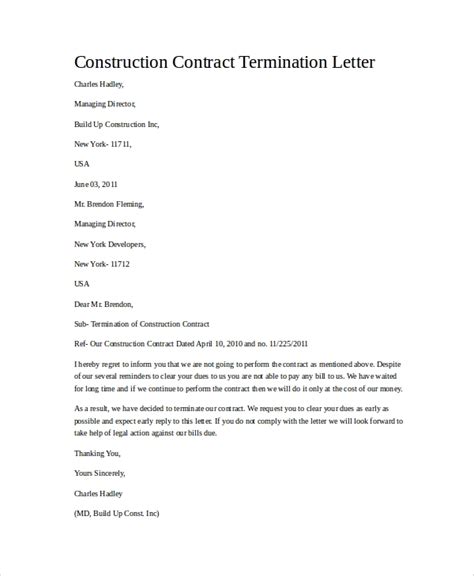 FREE 8+ Sample Termination Letter Templates in MS Word PDF