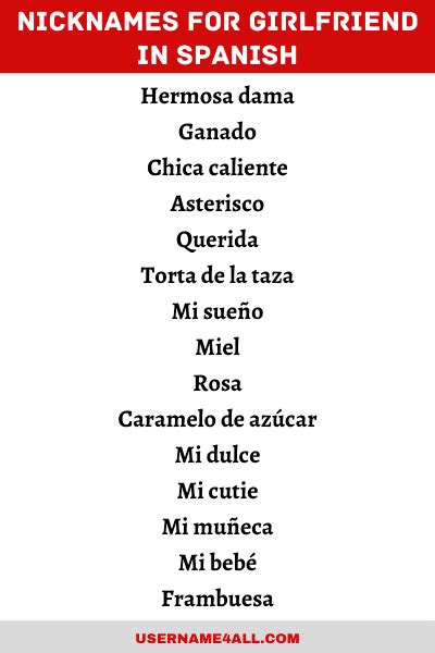 terms for girlfriend in spanish
