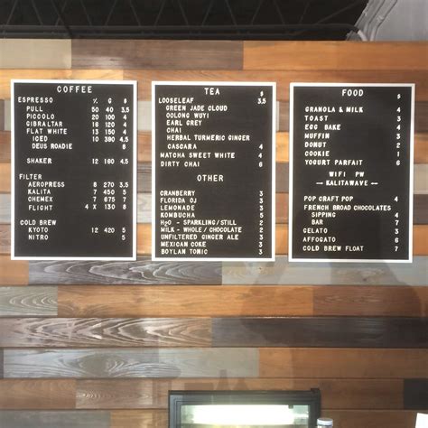 terrace coffee shop menu