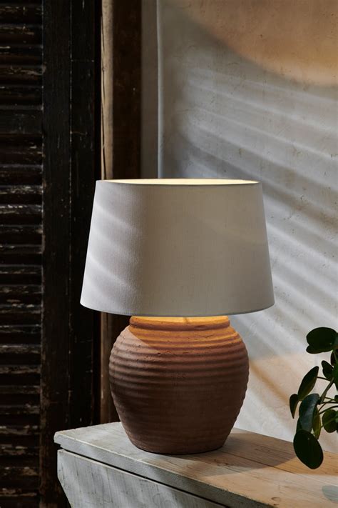 terracotta coloured table lamps