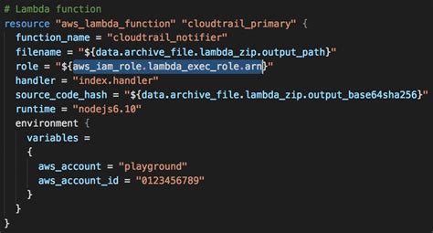 terraform example code aws