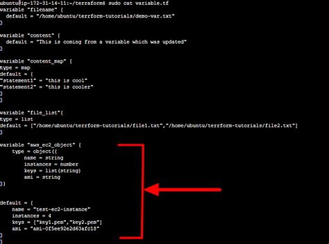terraform list of objects example