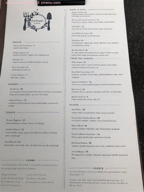 Discover the Delights of Terrain Cafe: An Inviting Menu for Every Palate