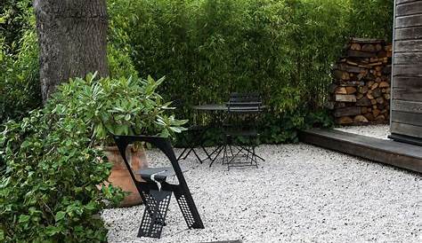Terrasse Gravier Blanc Jardin Moderne Avec Du Decoratif Galets Et Plantes