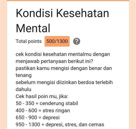 Tes Kesehatan Mental Online