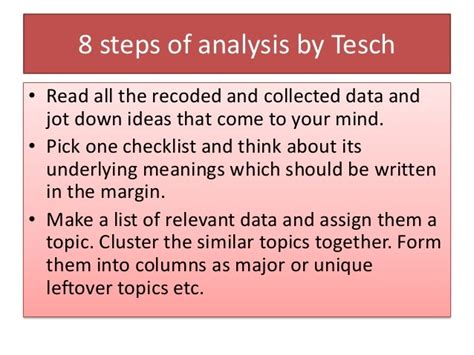 tesch's method of data analysis
