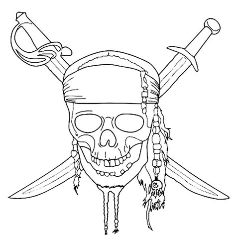 Dibujo de Calavera pirata pintado por en el