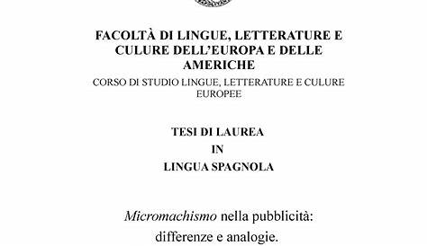 Analisi linguistica- tesi - Corso di Laurea magistrale (ordinamento ex