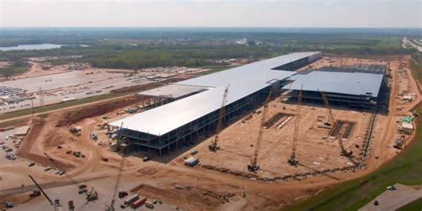 tesla austin factory drone update