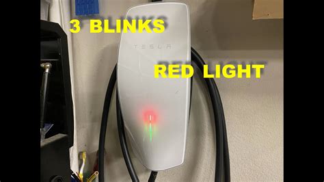 tesla charger red light blinking