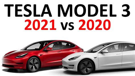 tesla model 3 2020 vs 2021