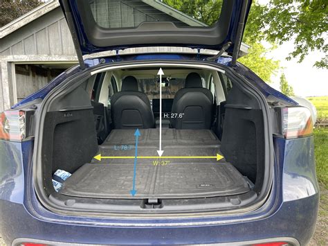 tesla model y cargo space dimensions