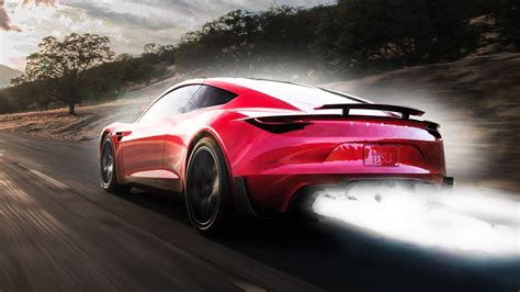 tesla roadster with rocket booster