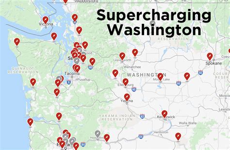 tesla supercharger map washington state