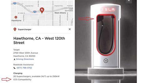 tesla supercharger with magic dock map