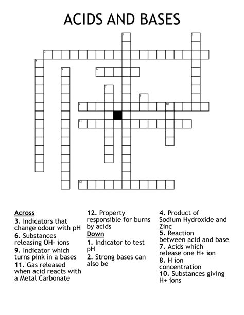Test Acid Base Indicator Crossword