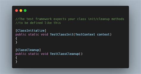 Test Cleanup Method C#