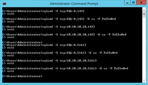 test connection to sql server from command line