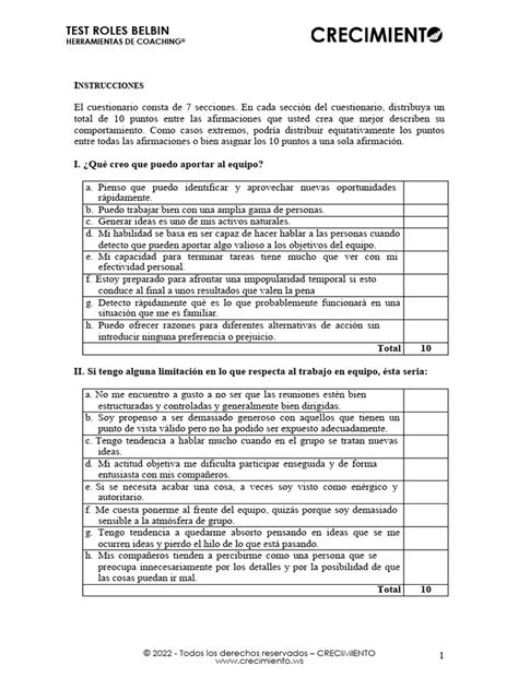 test de belbin gratis