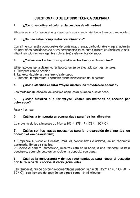 Viral Test De Cocina Con Respuestas