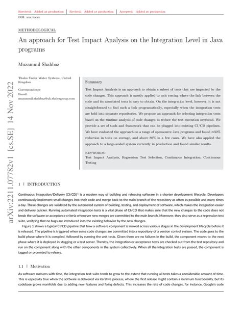 Test Impact Analysis Java